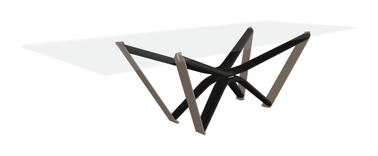 300x120x75.5h Rectangle Shaped_Bevelled Extra Clear Glass_Bevelled Extra Clear Glass_Matt Black Ashwood_Titanium Embossed