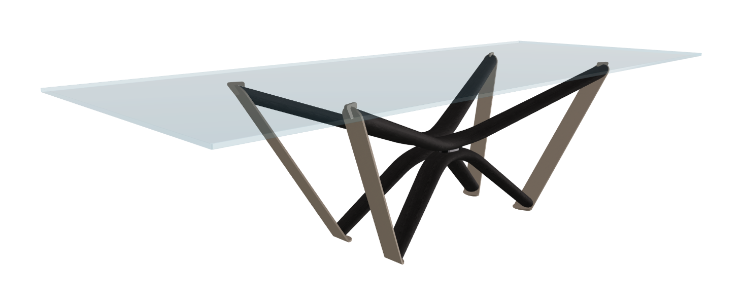 300x120x75.5h Rectangle Shaped_Clear Glass_Clear Glass_Matt Black Ashwood_Titanium Embossed