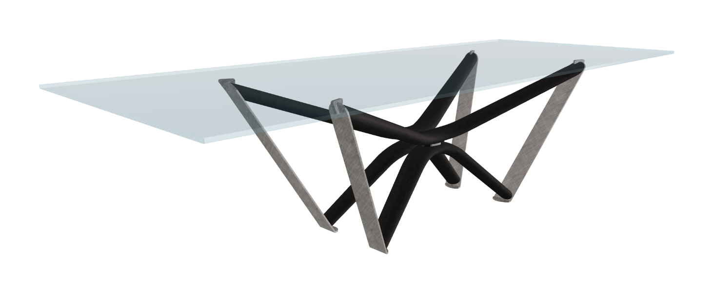 300x120x75.5h Rectangle Shaped_Clear Glass_Clear Glass_Matt Black Ashwood_Brushed Grey