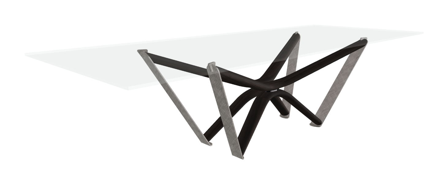300x120x75.5h Rectangle Shaped_Extra Clear Glass_Extra Clear Glass_Burned Oak Ashwood_Brushed Grey