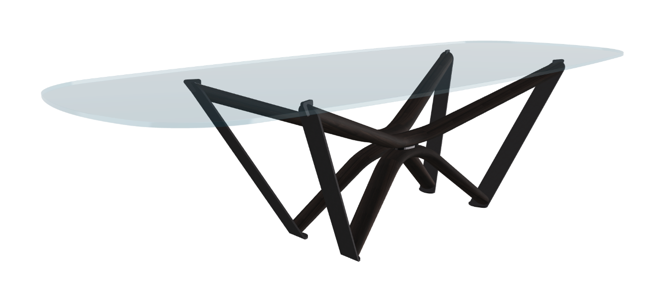 300x120x75.5h Barrel Shaped_Clear Glass_Clear Glass_Burned Oak Ashwood_Black Embossed