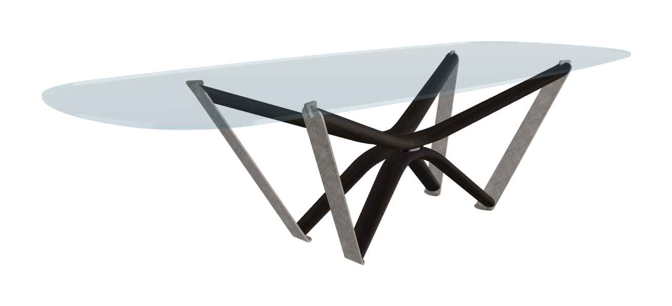 300x120x75.5h Barrel Shaped_Clear Glass_Clear Glass_Burned Oak Ashwood_Brushed Grey