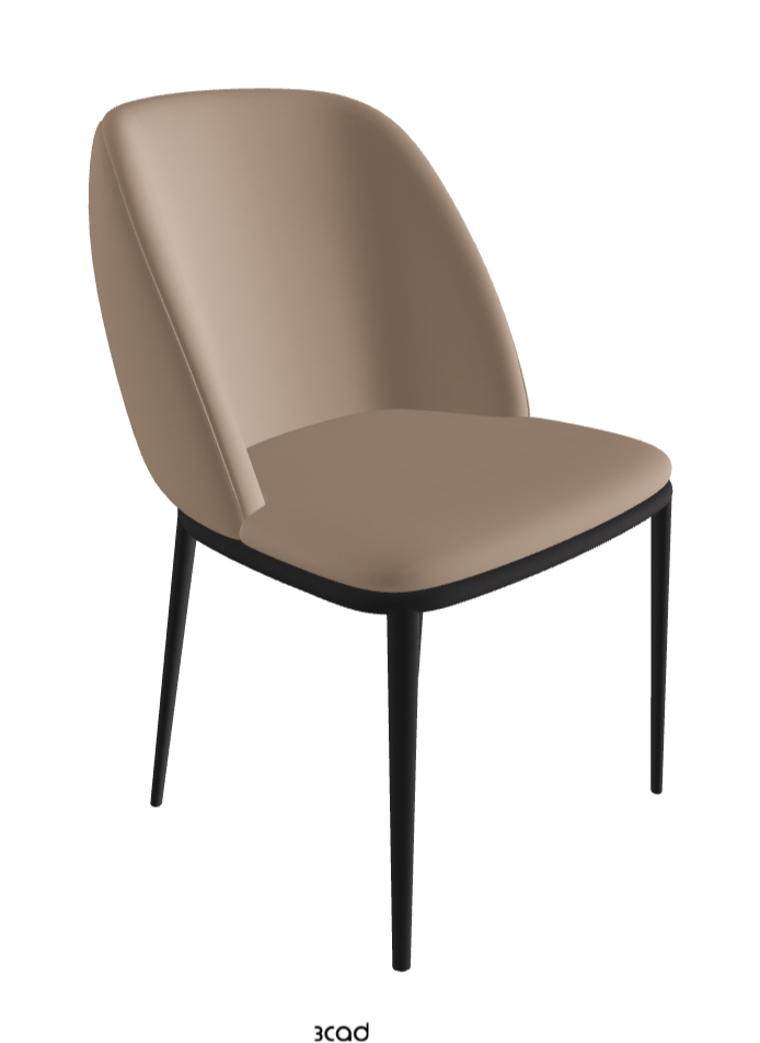 Mariel ML Dining Chair_Black Embossed_Glove Soft Leather_Taupe