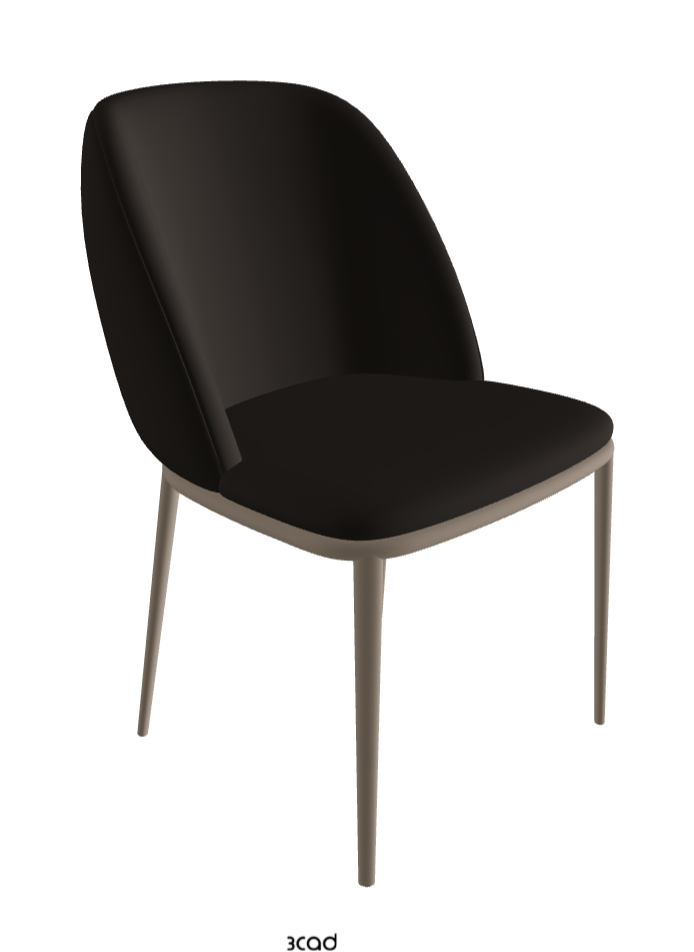 Mariel ML Dining Chair_Titanium Embossed_Soft Leather_Testa Di Moro