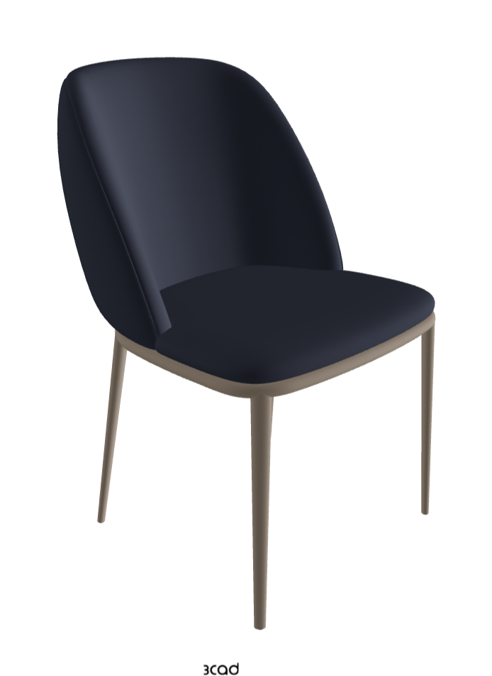 Mariel ML Dining Chair_Titanium Embossed_Soft Leather_Navy