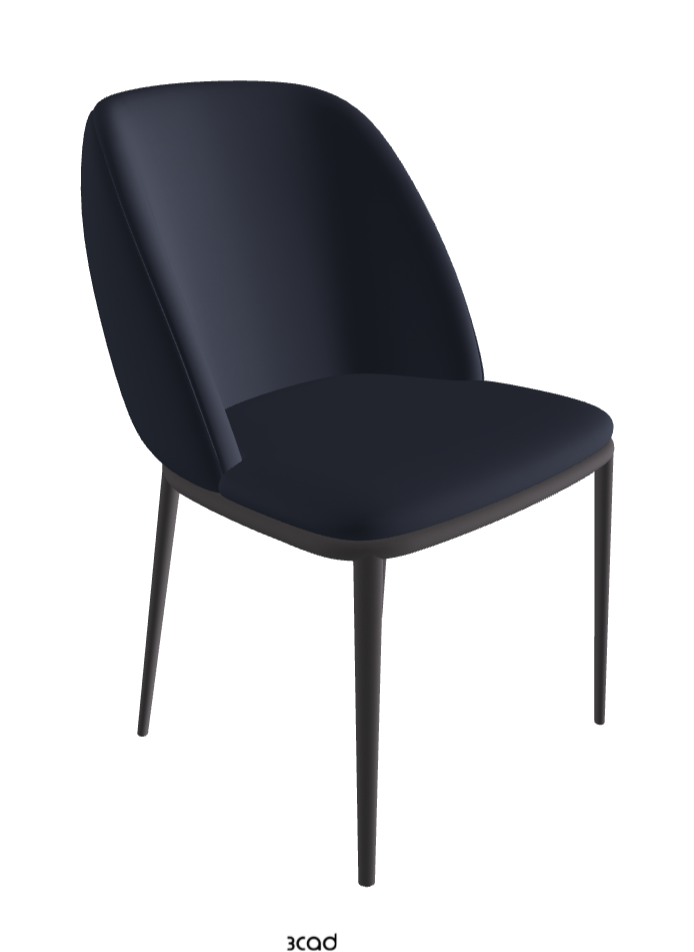 Mariel ML Dining Chair_Graphite Embossed_Soft Leather_Navy