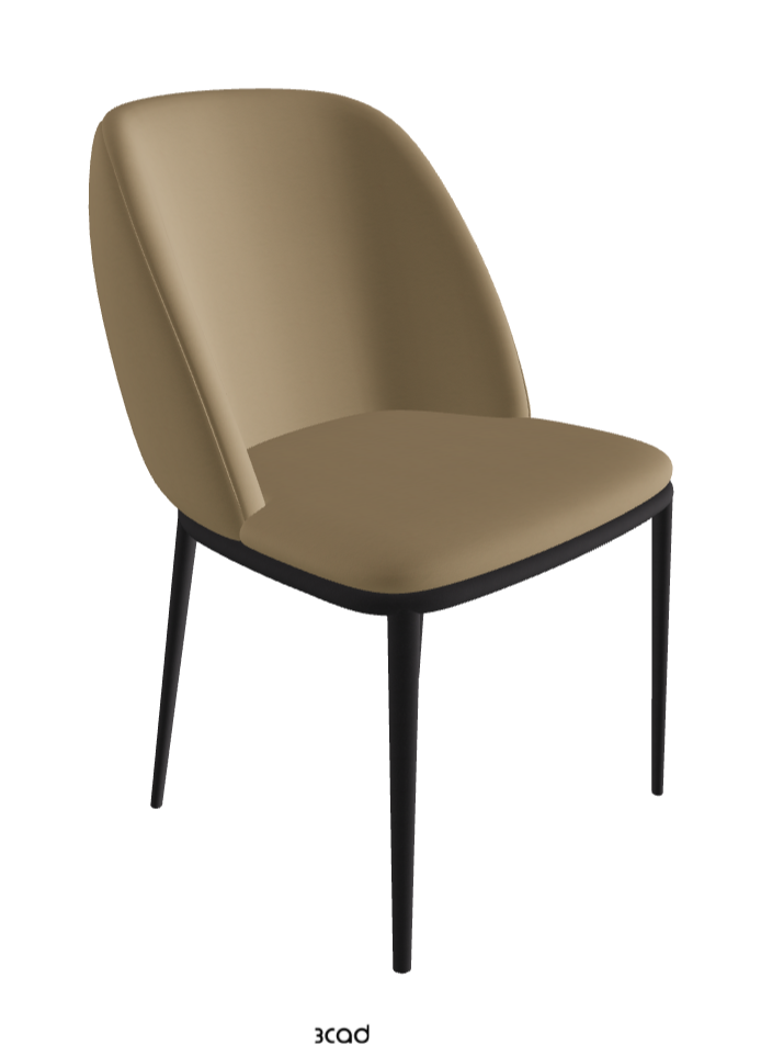 Mariel ML Dining Chair_Black Embossed_Soft Leather_Safari