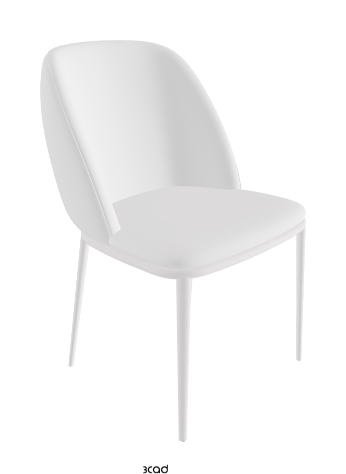 Mariel ML Dining Chair_Pearl Embossed_Soft Leather_Bianco