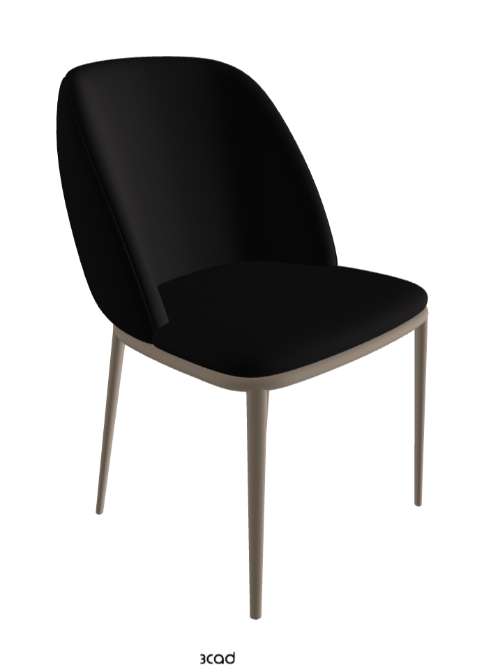 Mariel ML Dining Chair_Titanium Embossed_Soft Leather_Nero