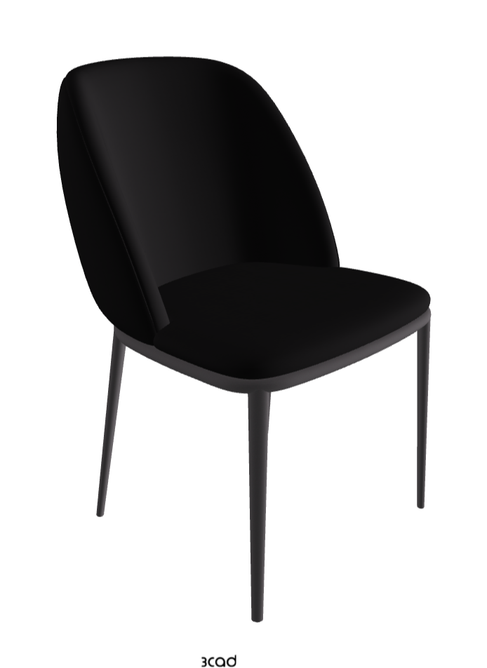 Mariel ML Dining Chair_Graphite Embossed_Soft Leather_Nero