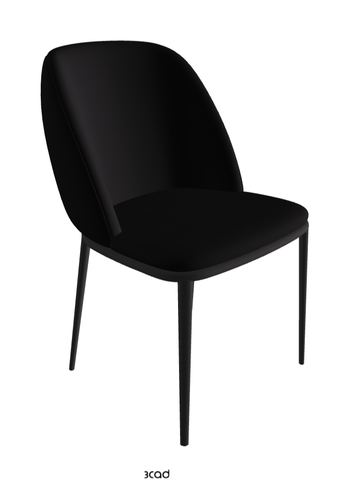 Mariel ML Dining Chair_Black Embossed_Soft Leather_Nero