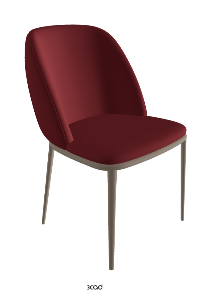 Mariel ML Dining Chair_Titanium Embossed_Soft Leather_Rosso Corsa