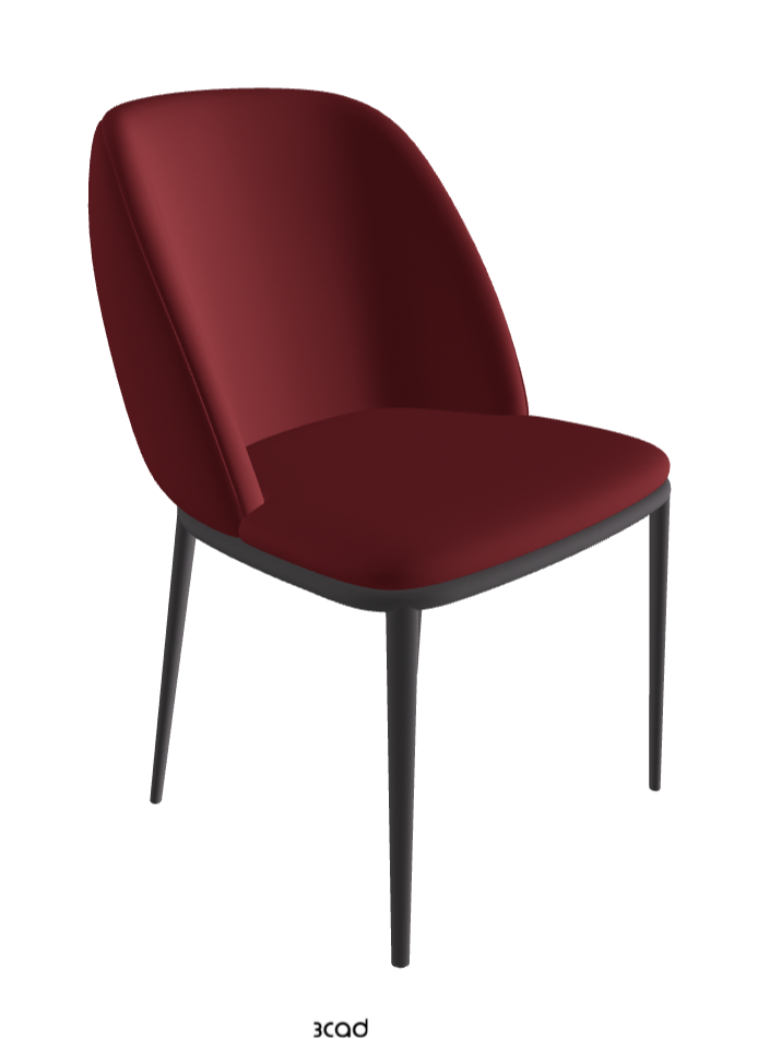 Mariel ML Dining Chair_Graphite Embossed_Soft Leather_Rosso Corsa