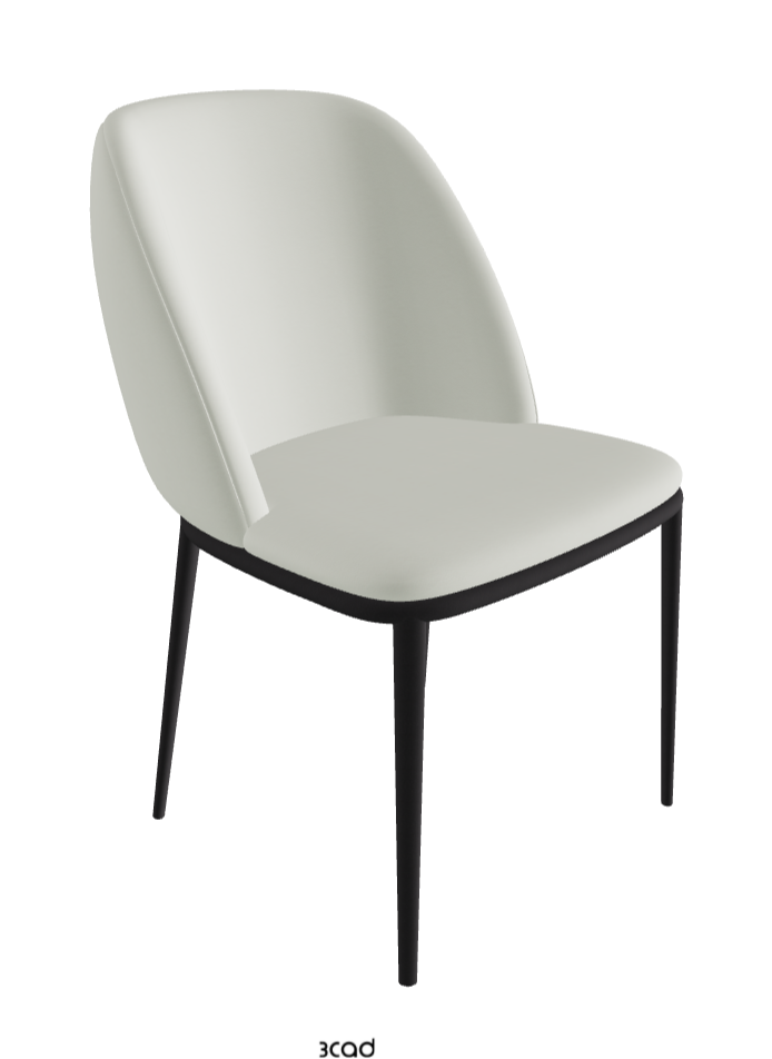 Mariel ML Dining Chair_Black Embossed_Soft Leather_Artico