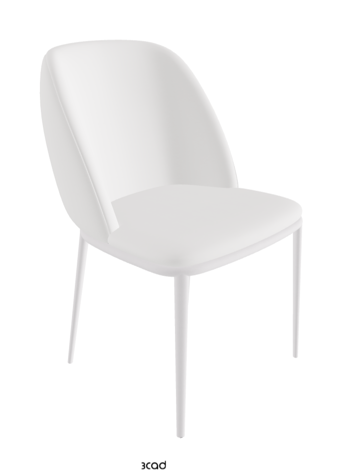 Mariel ML Dining Chair_Pearl Embossed_Synthetic Leather_Bianco