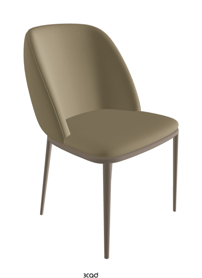 Mariel ML Dining Chair_Titanium Embossed_Synthetic Leather_Tortora