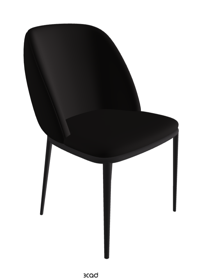 Mariel ML Dining Chair_Black Embossed_Synthetic Leather_Moka