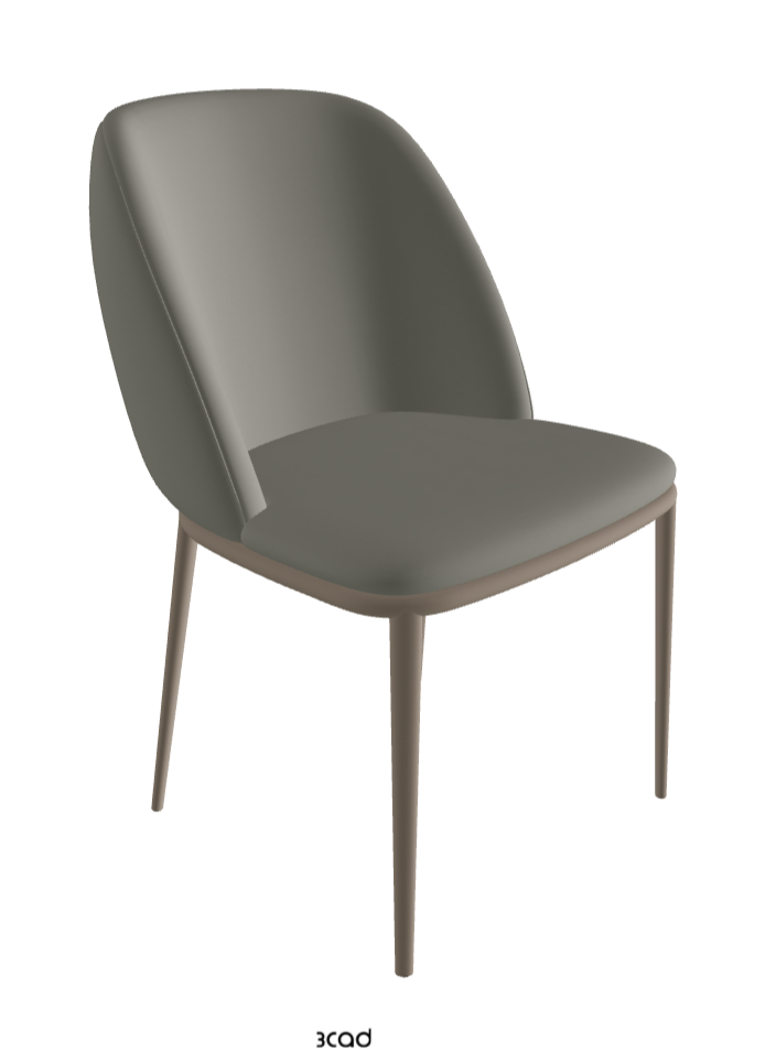 Mariel ML Dining Chair_Titanium Embossed_Synthetic Leather_Cemento