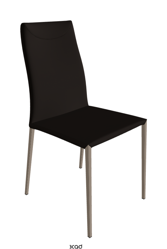 Maya Flex ML Dining Chair_Titanium Embossed_Soft Leather_Moka