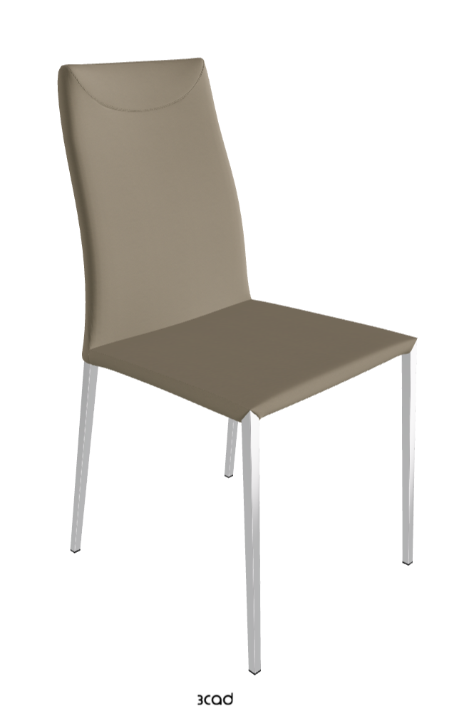 Maya Flex ML Dining Chair_Black Chrome_Soft Leather-_Tortora