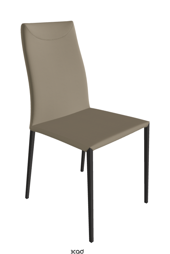 Maya Flex ML Dining Chair_Matt Graphite_Soft Leather_Tortora