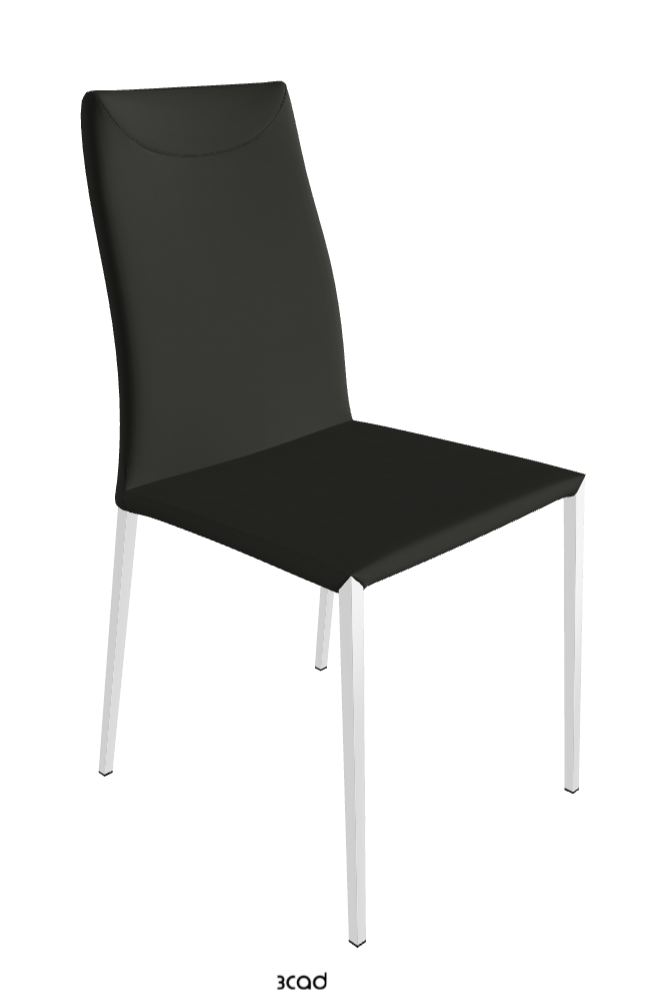 Maya Flex ML Dining Chair_Chrome_Soft Leather:_Smoke
