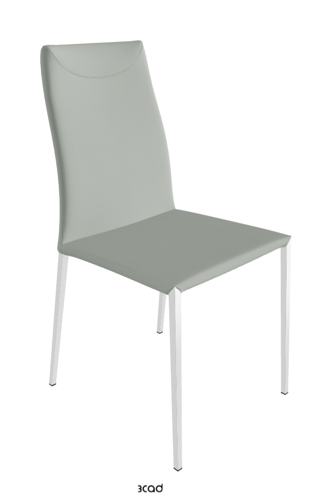Maya Flex ML Dining Chair_Chrome_Soft Leather:_Ice