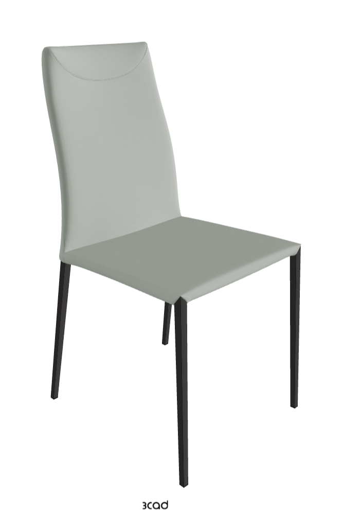 Maya Flex ML Dining Chair_Matt Graphite_Soft Leather_Ice