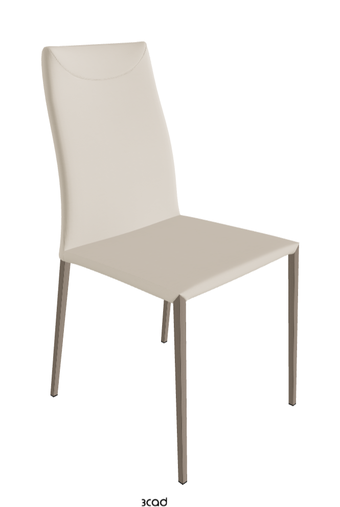 Maya Flex ML Dining Chair_Titanium Embossed_Soft Leather_Cashmere