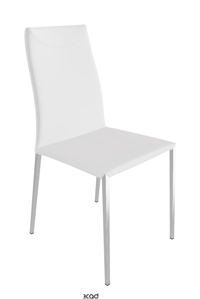 Maya Flex ML Dining Chair_Black Chrome_Soft Leather-_Bianco