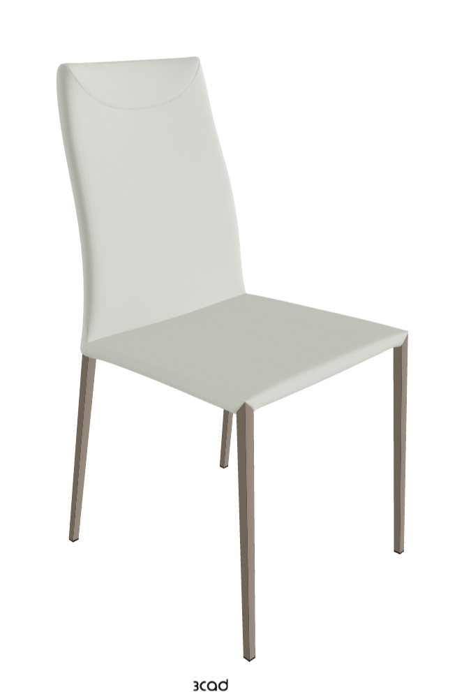 Maya Flex ML Dining Chair_Titanium Embossed_Soft Leather_Artico