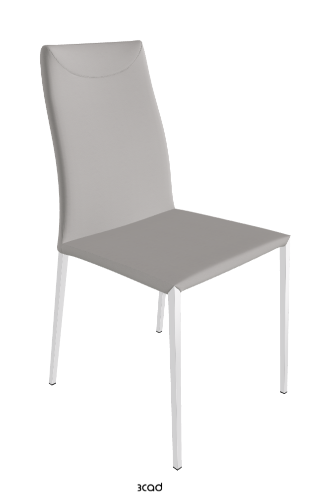 Maya Flex ML Dining Chair_Chrome_Soft Leather:_Nardo