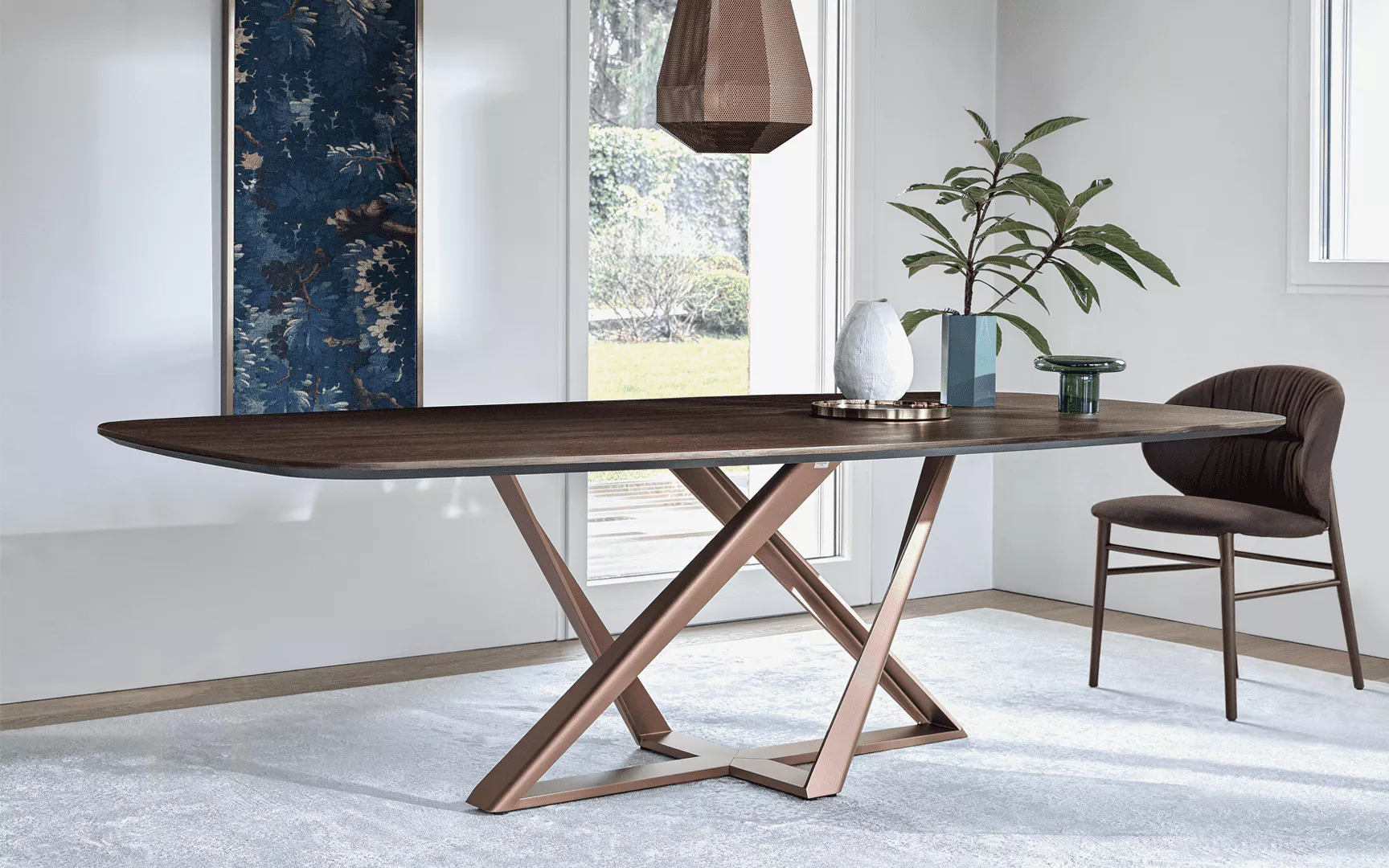 Bontempi Casa Millennium Barrel Fix Dining Table | 20.95,53.97,20.96