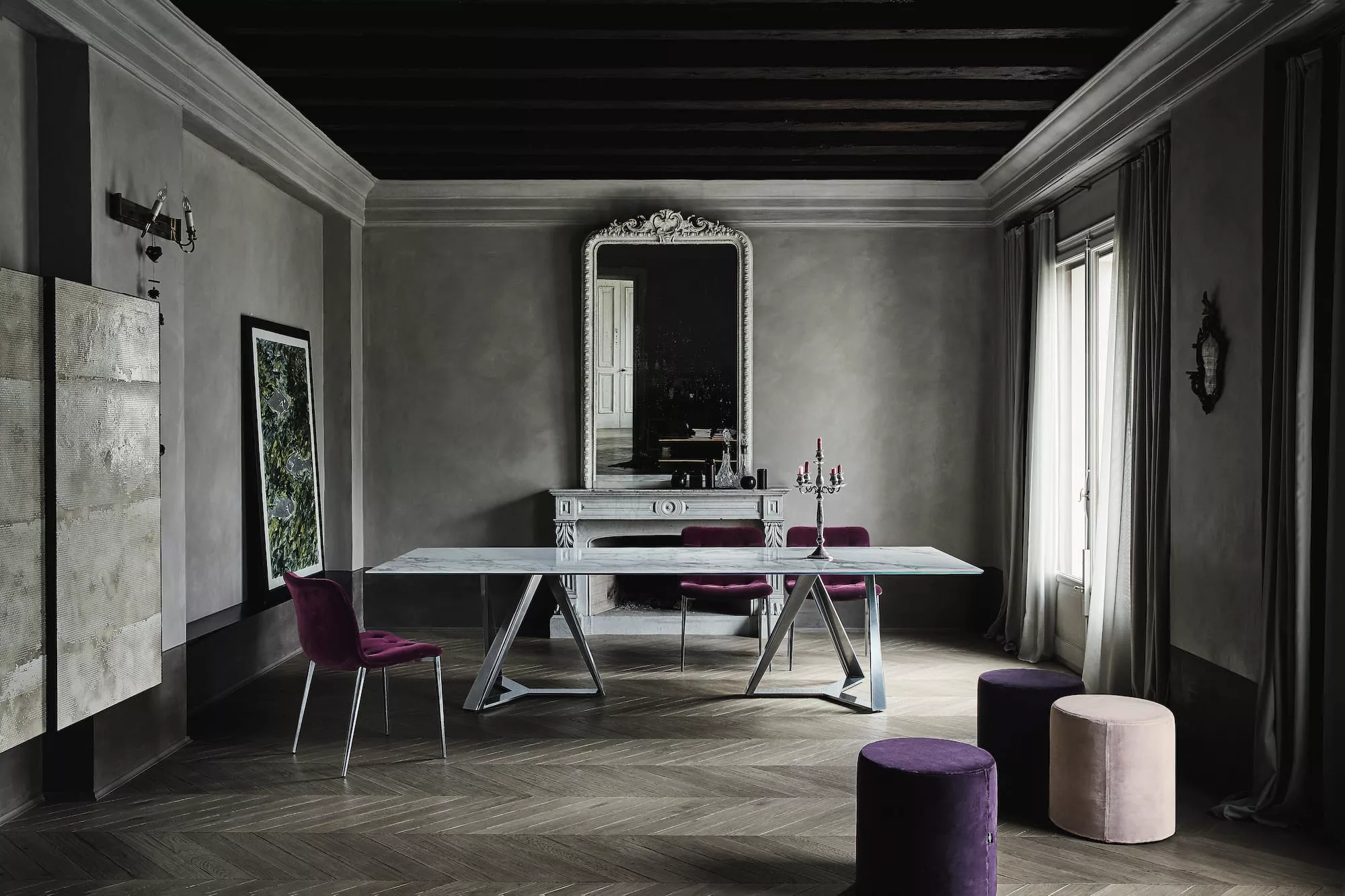 Bontempi Casa Millennium XXL Rectangular Fix Dining Table | 54.77,20.98,20.99