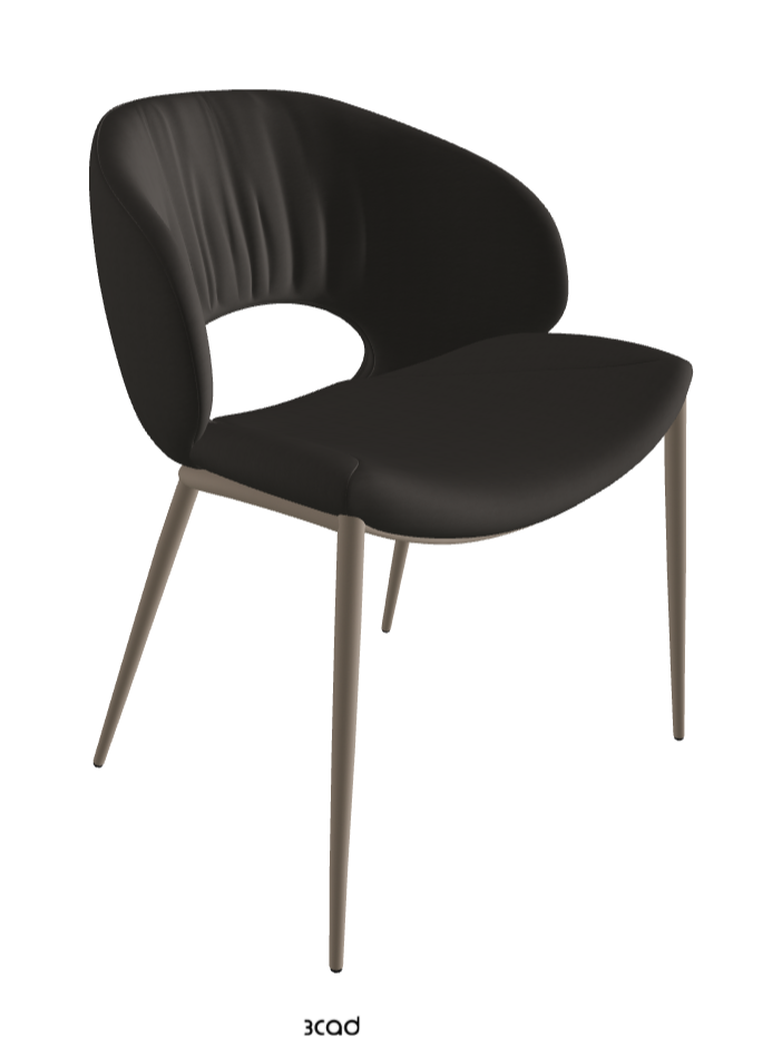 Miranda ML Dining Chair_Titanium Embossed_Glove Soft Leather_Carbon