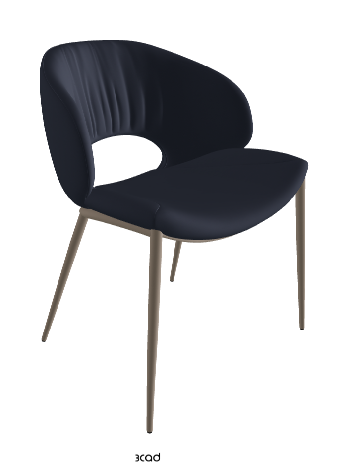 Miranda ML Dining Chair_Titanium Embossed_Soft Leather_Navy