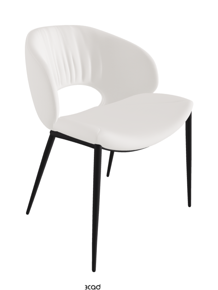 Miranda ML Dining Chair_Black Embossed_Soft Leather_Oyster