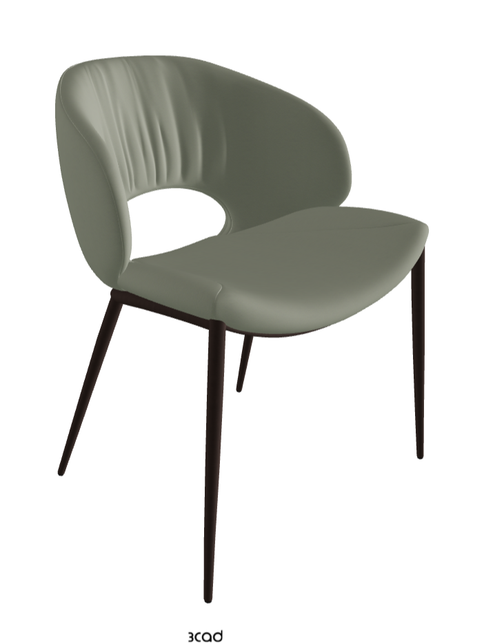 Miranda ML Dining Chair_Bronze Embossed_Soft Leather_Cenere