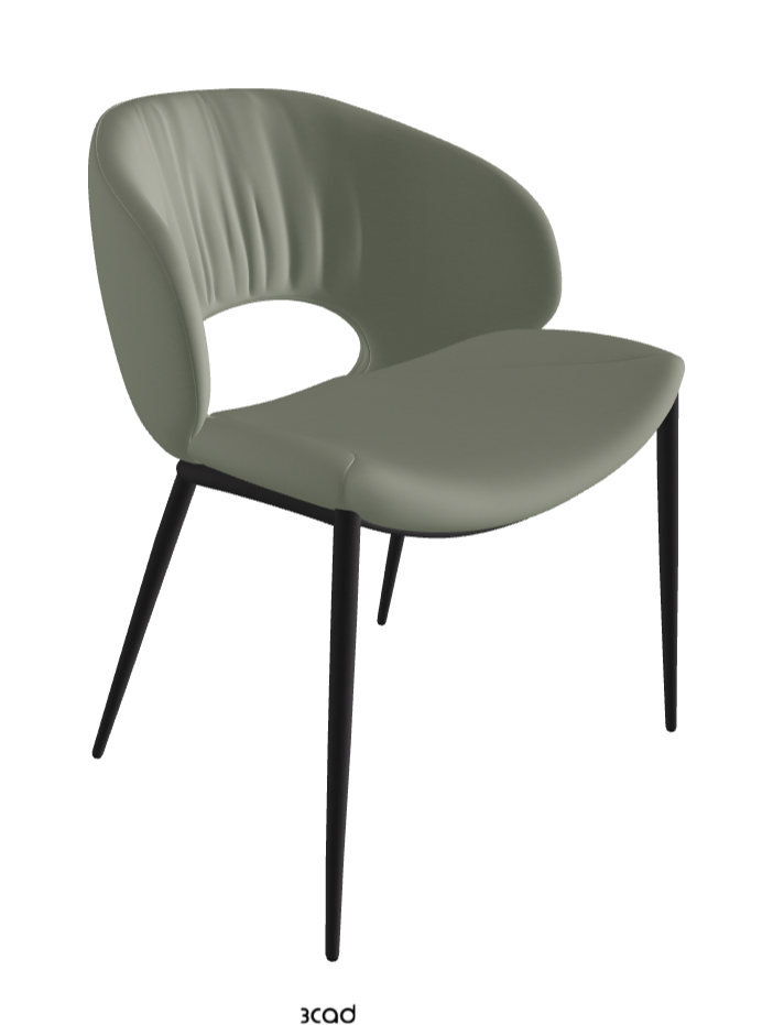 Miranda ML Dining Chair_Black Embossed_Soft Leather_Cenere
