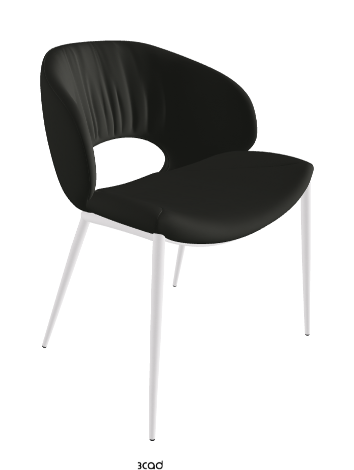Miranda ML Dining Chair_Pearl Embossed_Soft Leather_Smoke