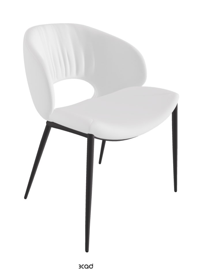 Miranda ML Dining Chair_Graphite Embossed_Soft Leather_Bianco