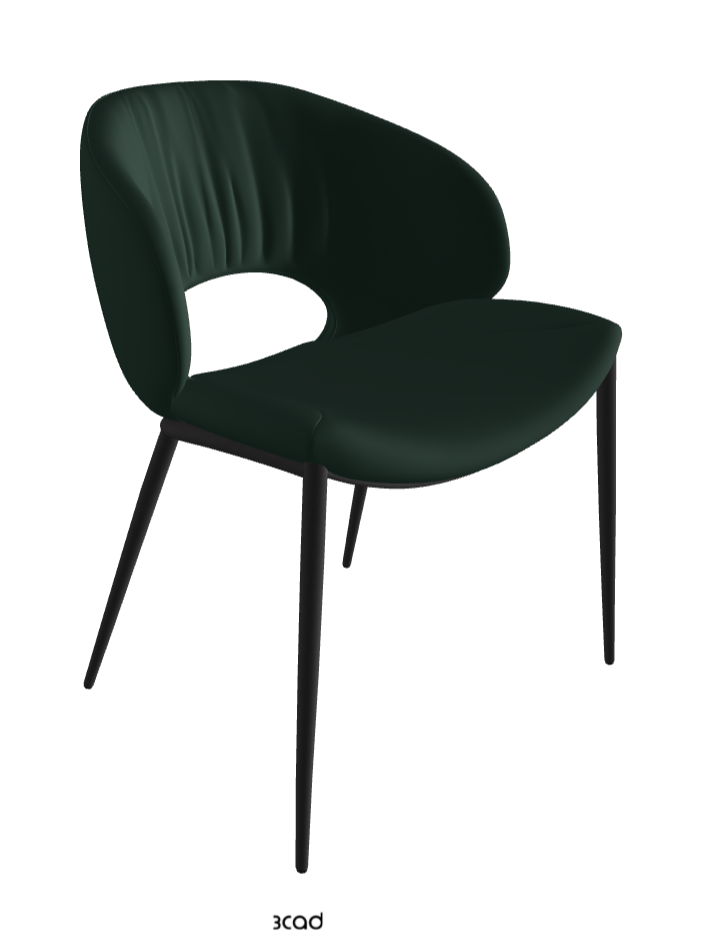 Miranda ML Dining Chair_Black Embossed_Soft Leather_Sherwood