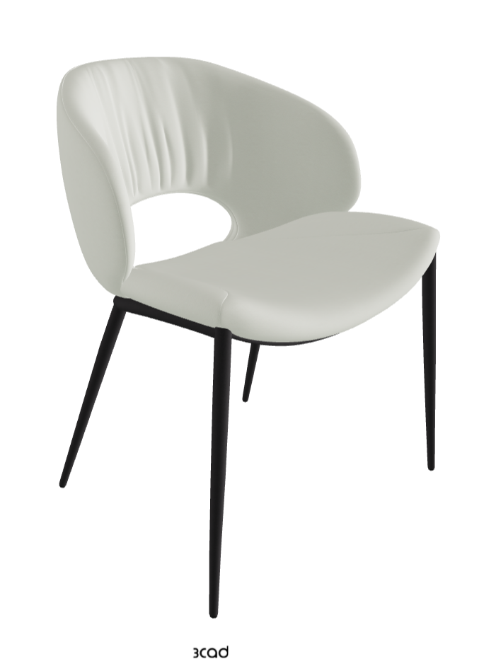 Miranda ML Dining Chair_Black Embossed_Soft Leather_Artico