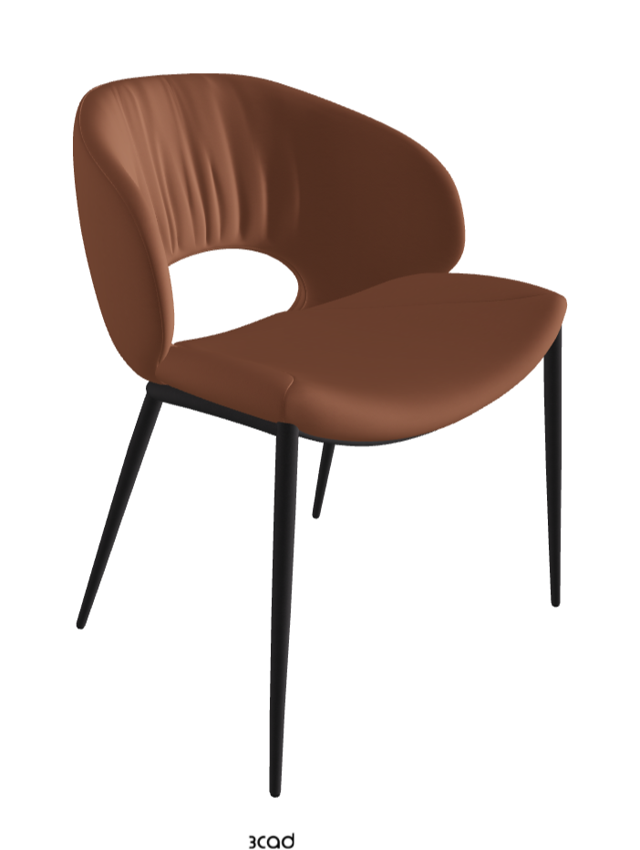 Miranda ML Dining Chair_Black Embossed_Soft Leather_Siena