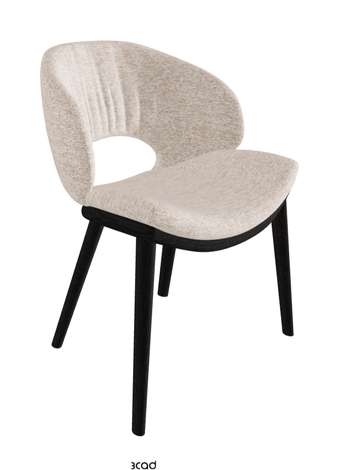 Miranda Wood Dining Chair_Open Pore Matt Black Ashwood_Fabric_B732