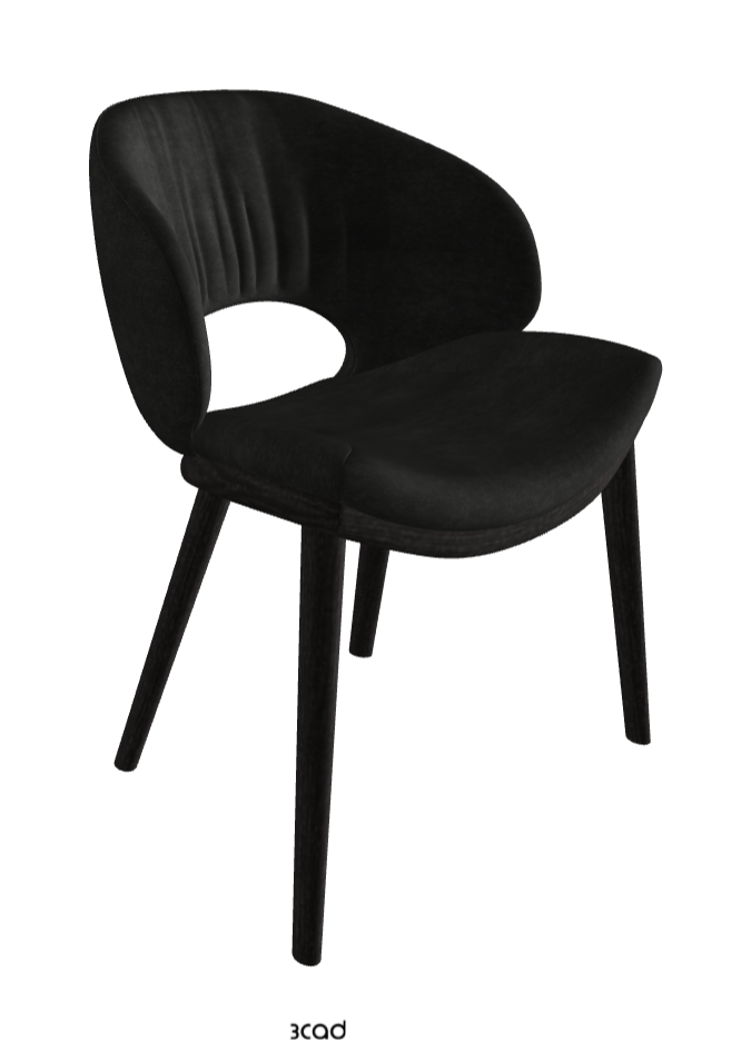 Miranda Wood Dining Chair_Open Pore Matt Black Ashwood_Fabric_B932