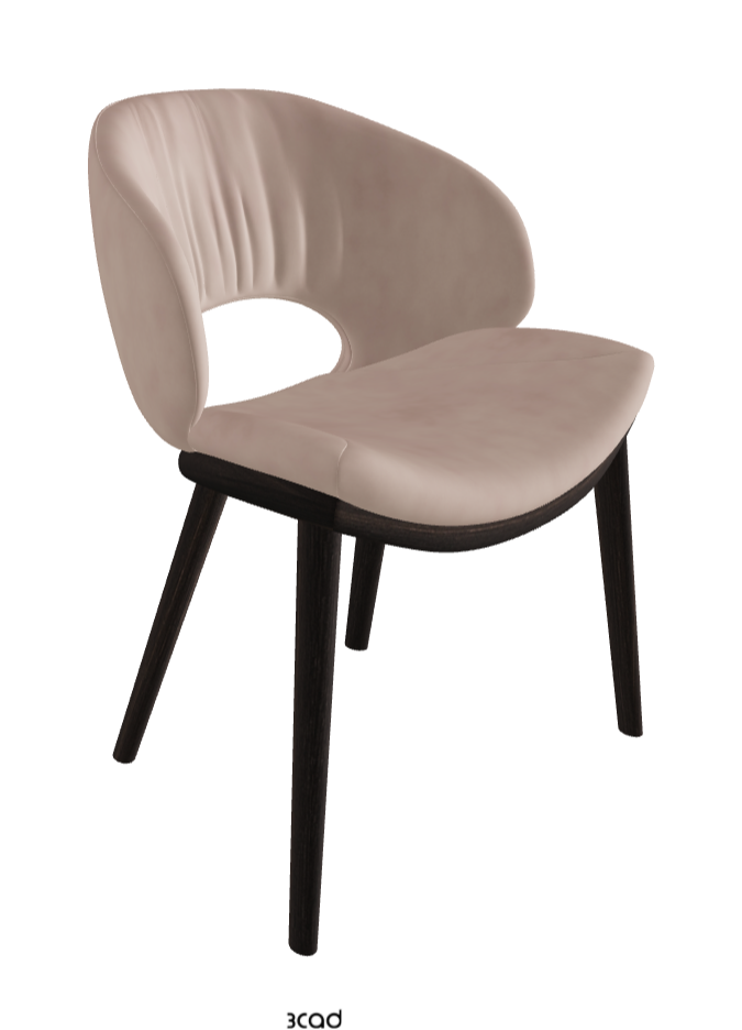 Miranda Wood Dining Chair_Burned Oak Stained Ashwood_Micro Nubuk_Dusty Rose