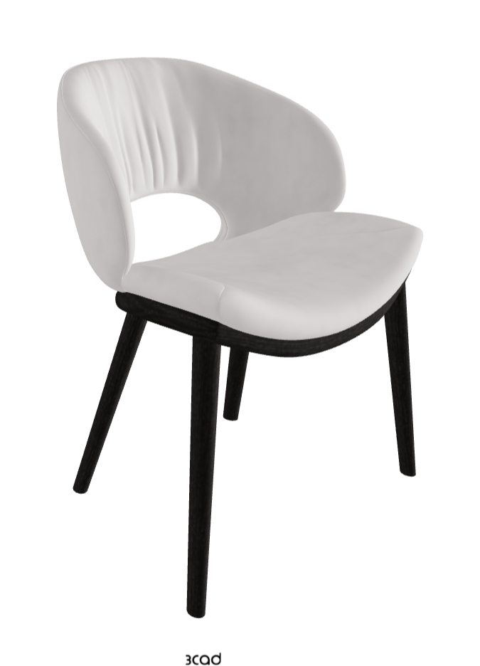 Miranda Wood Dining Chair_Open Pore Matt Black Ashwood_Micro Nubuk_White