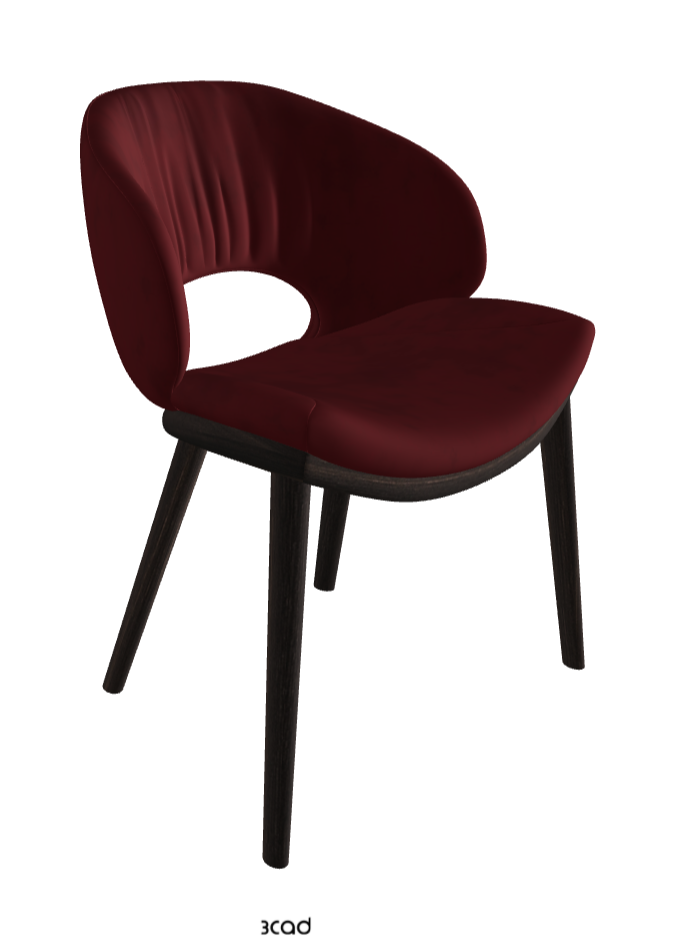 Miranda Wood Dining Chair_Burned Oak Stained Ashwood_Micro Nubuk_Cardinal