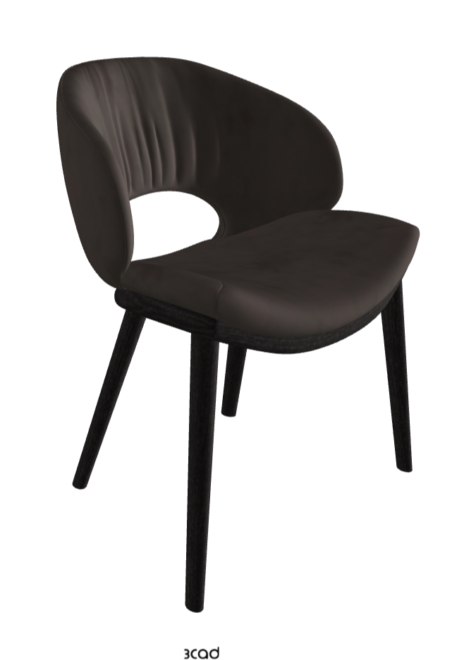 Miranda Wood Dining Chair_Open Pore Matt Black Ashwood_Micro Nubuk_Lead
